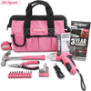 Pink 20pc Home DIY Tool Kit. Complete Household Hand Tools. All Essential Repairs in a Bag