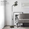 Floor Lamp, Industrial Floor Lamps Corner Lamp Rustic Farmhouse Standing Lamp, Adjustable Metal Heads Indoor Task Lighting Reading Floor Lamps for Living Room, Bedroom, E27 Socket (Black)
