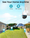 "Ultimate Home Security:  2K Outdoor Camera with 360° Pan-Tilt, Motion Tracking, Color Night Vision, and Sound-Lights Alarm - WiFi Enabled (1-Pack)"