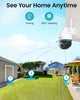 "Ultimate Home Security:  2K Outdoor Camera with 360° Pan-Tilt, Motion Tracking, Color Night Vision, and Sound-Lights Alarm - WiFi Enabled (1-Pack)"