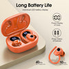 Wireless Earbuds, Bluetooth 5.3 Headphones with 4 ENC Noise Canceling Mic, 50H Stereo Dual LED Display Ear Buds, Sport Wireless Earphones with Earhooks, IP7 Waterproof Wireless Headphones Gym, Orange