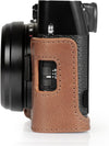 Ever Ready Genuine Leather Half Camera Case Compatible with Fujifilm X100VI (Brown)