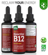 Vitamin B12 Liquid Drops (3000 mcg) Made in UK by  - Methylcobalamin + Adenosylcobalamin (50ml), High Strength, Bioactive, Vegan, Energy & Sleep Support, Sublingual, Like B12 injections