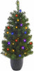 Pre-Lit Artificial 3ft Christmas Tree - MULTI COLOUR/WARM WHITE Mini Xmas Tree with Pot - Indoor/Outdoor - Battery Operated Doorway LED Christmas Tree (90cm)