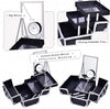 Makeup Box Vanity Case Cosmetic Organiser Case Beauty Box with Mirror and Magnification(5X) Spot Mirror, Black