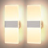 LED Wall Lights Indoor Dimmable Wall Wash Light 12W Up Down Wall Lighting Modern Acrylic Wall Lamp for Bedroom Living Room Corridor, Warm White(2 Pack) [Energy Class A++]