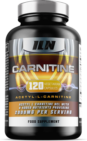 Acetyl L Carnitine Capsules - 2000mg Acetyl L-Carnitine x 30 Servings - Carnitine Plus 6 Added Nutrients (120 Vegetarian Capsules)