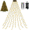 Christmas Tree Lights with Ring - 2M X10 Strands 200 LEDs Fairy Lights Plug in, Waterproof/Remote Control/Timer/Indoor/Outdoor Christmas Lights for Garden Xmas Decorations