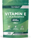 Vitamin E Capsules 400iu | 120 Count | High Strength Vitamin E as DL-a-Tocopheryl Acetate | Protection of Cells from Oxidative Stress | by