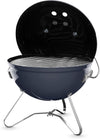 Smokey Joe Premium Charcoal Grill, Ø 37cm Grill Area, Portable BBQ Grill with Convenient Carry Handle, Porcelain-Enamelled Lid & Bowl - Slate Blue (1126804)