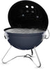 Smokey Joe Premium Charcoal Grill, Ø 37cm Grill Area, Portable BBQ Grill with Convenient Carry Handle, Porcelain-Enamelled Lid & Bowl - Slate Blue (1126804)