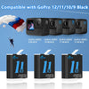 Hero 12/11/10/9 Rechargeable Batteries 1800mAh, Li-Ion Battery Fully Compatible for Gopro Hero 12 Black, Gopro Hero 11 Black, Gopro Hero 10 Black, Hero 9 Black (1*Charger+3*Batteries)