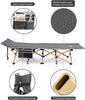 Camp Beds for Adults, 74 x 28'' Extra Wide Camping Bed with Mattress and Side Pocket Camp Bed, Camping Beds for Travel Fishing Outdoor Picnic Office Indoor