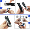 Multitool 5 in 1 Multifunctional Folding Pocket Knife, Folding Scissors, Detachable Stainless Steel Geometric Knife for Outdoor Camping Hiking (Extra 11 Screwdriver Bits)