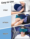 Travel Pillow, Airplane Head Strap with Sleep Eye Mask, Airplanes Essentials for Long Flight, Car Road Trip, 360° Support Headrest, Dark Grey