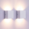 2Pcs LED Wall Lights Indoor Up Down Wall Lamp Wall Wash Light Wall Sconce Modern 6W Aluminum Lighting for Living Room, Bedroom, Hallway Dining Room Stairs, Warm White