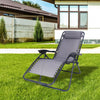 Garden | Zero Gravity Chair | Set of 1 | Heavy Duty Textoline | Outdoor & Garden Sunloungers | Reclining & Folding Chair with Headrest Pillow (Premium, Grey)