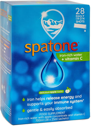 Natural Iron Supplement + Vitamin C (28 Sachets), Daily Convenient Liquid Iron Sachets, Nothing Artificial, Better Absorption than Tablets, Less Side Effects, Apple Flavour