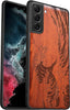 Wood Case for Galaxy S22 Case 2022 [Hard Real Wood & Soft TPU] Shockproof Hybrid Protective Cover Unique & Classy Wooden Case Compatible with Samsung S22 Case (Wave Off Kanagawa-Rosy)