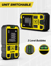 Laser Measure,Laser Distance Meter Device IP54 Portable Digital Measure Tool Range Finder with Bubble Levels and LCD Backlit