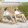 Zero Gravity Chairs Set of 2 - Reclining Sun Loungers for Garden - Textilene Folding Sunloungers with Detachable Headrest - Fold Away 2 Set Deck Chairs for Outdoor, Patio (Sage Green)