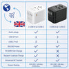 Worldwide Travel Adapter with USB C PD 30W Fast Charging, (3 USB C 2 USB-A) Universal Socket Dual 10A Fuses Surge Protection All In One International Adapter - EU UK US AU Plugs