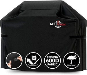 Heavy Duty BBQ Grill Cover for Outdoor Grill – Waterproof, Weather Resistant, UV & Fade Resistant with Adjustable Straps – Gas Grill Cover for Weber, Charbroil (147L x 61W x 122H cm)