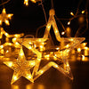 Christmas Star Window Lights Mains Powered Warm White 2M 138LED 12 Star Christmas Curtain Lights Connectable Icicle Fairy Lights Indoor Outdoor Decoration for Home Bedroom Garden Party Wedding