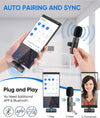 Wireless Lavalier Microphone for iPhone/Android Phone/Laptop, Plug-Play Clip on Lapel Mic with Auto Noise Reduction for Video Recording, Live Broadcast, Interview, TikTok, YouTube (2 Mics)