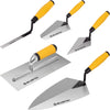 Trowel Set 5 Piece - Brick Jointer, Pointing Trowel, Gauging Trowel, Brick Trowel, Plastering Trowel - Made of Durable Carbon Steel - Builders Bricklaying Tools with Soft Grip Handles (5 PCS)