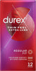 Thin Feel Extra Lube Condoms, Regular Fit, 12s, Secure, Natural Latex, with Silicone Lube, Easy On Shape, More Sensitivity