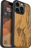 Magnetic Wood Case for iPhone 15 Pro Max [Solid Wood & Black Soft TPU] Shockproof Protective Cover Unique Wooden Case Compatible with magsafe (The Great Wave Off Kanagawa -Cherry)