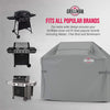 Grill Cover, Gas BBQ Cover fits Weber BBQ, Brinkmann, Char Broil, Outback and more - Large BBQ Cover Waterproof, Heavy Duty, Windproof, Rip-Proo, UV Resistant (132 L x 66 W x 109 H cm, Grey)