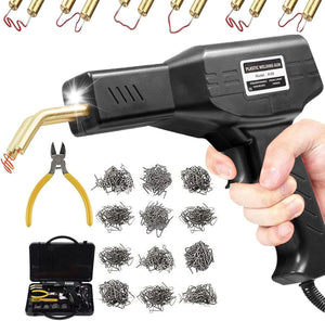 150W Plastic Welding Machine Car Bumper Repair Kit, 800Pcs Hot Staples Welding Repairing Machine, Plastic Welder Hot Staple Gun for Car Parts/Kayak/Canoe,Plier,Flat/Outside Inside Corner/Wave Staples