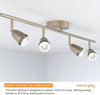 Led Celing Lights Rotatable, 4 Way Ceiling Spolights, Antique Brass Finish, for Living Room, Kitchen, Bedroom, GU10 Led Compatible