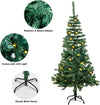 4ft Christmas Tree with Lights, Artificial Green Xmas Tree with Metal Stand, Indoor and Outdoor Holiday Decoration, Energy Saving, Easy Assembly