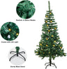 4ft Christmas Tree with Lights, Artificial Green Xmas Tree with Metal Stand, Indoor and Outdoor Holiday Decoration, Energy Saving, Easy Assembly