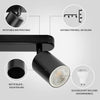 4 Way Spotlight Ceiling Light Rotatable, GU10 Industrial Ceiling Light Fitting Black Spot Light Bar Indoor Adjustable Light Ceiling Spot Lamp for Kitchen Bedroom Hallway, GU10 Bulb Not Included