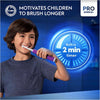 Pro Junior Kids Electric Toothbrush, 1 Toothbrush Head, 3 Modes with Kid-Friendly Sensitive Mode, for Ages 6+, 2 Pin UK Plug, Purple