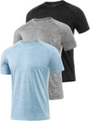 3 Pack Men's Dry Fit T Shirt Moisture Wicking Athletic Tees Exercise Fitness Activewear Short Sleeves Gym Workout Top