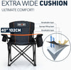 Oversized Camping Folding Chair for Adults with Side Pocket & Carry Bag-Heavy Duty Steel Frame Support 204kg with High Back & Cup Holder Comfy for Garden Picnic Beach