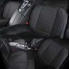 1 Pair Luxury PU Leather Front Car Seat Covers for Seat Bottoms, Universal Fit 90% of Cars, Triangle Quilting Design, 53 × 52 cm (Black)
