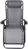 Garden | Zero Gravity Chair | Set of 1 | Heavy Duty Textoline | Outdoor & Garden Sunloungers | Reclining & Folding Chair with Headrest Pillow (Premium, Grey)
