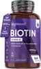 Biotin Hair Growth Supplement 12000mcg - 365 Vegan Biotin Tablets (1 Year Supply) - Hair Skin & Nails Vitamins for Women & Men - High Absorption D-Biotin - Hair Growth Vitamins (Not Biotin Gummies)