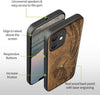 Magnetic Wood Case for iPhone 12 Case [Hard Real Wood & Soft TPU] Shockproof Protective Cover Unique & Classy Wooden Case Compatible with MagSafe (Wave Off Kanagawa-Walnut)