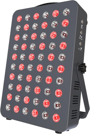 Red Light Therapy for Head and Body, Red 660nm Near Infrared 850nm, 60 LEDs, High Power Panel for Pain Relief, Sleep, Anti-Aging, Energy, Recovery. Hanging Kit Included. HG300.