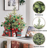 2ft/61cm Mini Artificial Christmas Tree, Tabletop Xmas Tree with Cement Base Holiday Decoration Green-1 Pack