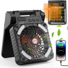 Solar-Powered Camping Fan with LED Lantern,10400mAh Rechargeable Battery Operated Portable,Timer,Phone Charging and Eco-Friendly Fan,for Camping,Fishing, Power Outage,Hurricane,Travel