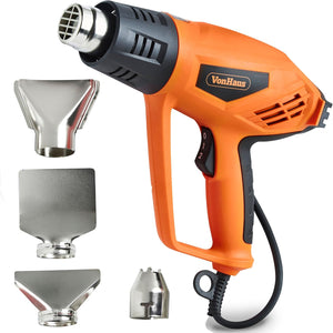 Heat Gun - 2000W 350℃ & 550℃ Paint Stripper, Hot Air Gun w/ 2 Temperature Settings, Overload Protection, 1.5s Fast Heating, 5 Nozzles - Heat Gun for Paint Stripping, Shrinking PVC, Crafts