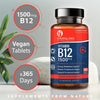 Vitamin B12 Tablets High Strength 1500mcg Vegan B12 Supplement - 365 Methylcobalamin Tablets - 1 Year Supply - Tiredness and Fatigue Tablets - Immunity Supplements - GMP Approved - Made in UK